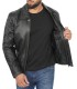 button closure leather jacket