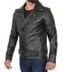 Mens Black Rider Denny Asymmetrical Belted Leather Jacket