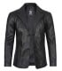 Mens Black wide leather blazer