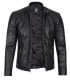 men's black leather jacket