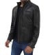 Mens Hood leather jacket