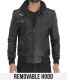mens leather jacket with removable hood