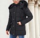 puffer long coat for men with hood