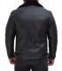 Mens Black leather shearling jacket