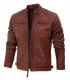 mens real leather brown jacket
