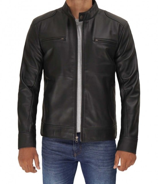 Dodge lambskin motorcycle mens leather jackets