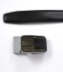 Black real leather belt with Golden Black removable buckle