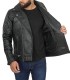 Mens Black Biker Leather Jacket