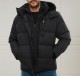 Mens Black Puffer Jacket with hood