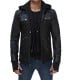 Mens hooded leather jacket