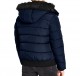 Mens blue puffer jacket with hood