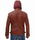Mens brown quilted leather jacket