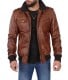 dark brown bomber leather jacket (without hood)