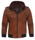 brown hooded leather jacket