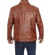 cognac casual leather jacket