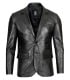 black mens leather blazer jacket