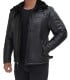 Mens Black Shearling leather jacket