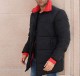 3/4 long down Red and Black Puffer Jacket