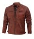 quilted brown leather jacket mens