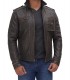 Mens distressed brown leather jacket