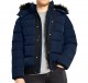 Mens Shearling hooded puffer jacket