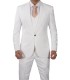Mens Three Piece White Groom Suit