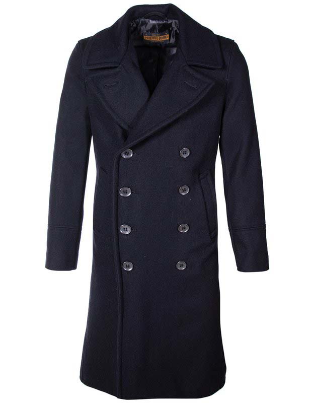 Blue wool coat for men