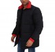 Mens Red and Black Puffer Jacket 3/4 long