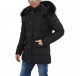 Black Puffer long coat with hood