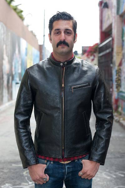 Leather racer jacket