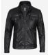 cafe racer black leather jacket