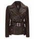 dark brown distressed leather jacket