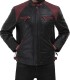 Black and Maroon Cafe Leather Jacket