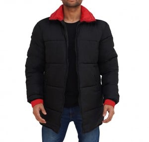 Mens Red and Black Puffer Jacket