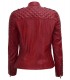 Quilted Red Leather Jacket