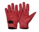 red leather gloves