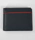red stripe leather wallet
