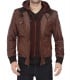 hooded leather jacket mens