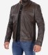 mens Brown Cafe racer leather jacket