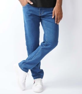 Rivet Mens Straight Fit Denim Blue Jeans