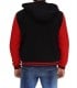 Men's hooded black and Red varsity jacket