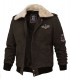 Fur Collar Leather Mens Dark Brown Jacket
