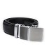 Mens Black Belt with Silver Buckle