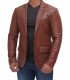 Brown Leather Blazer for Men