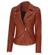 Tan leather jacket biker jacket