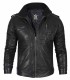 Black Tavares Wash Leather Jacket