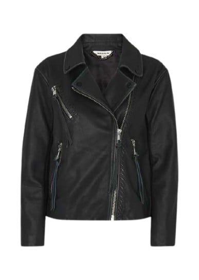 Black Biker Leather Jacket for women