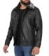 men fur collar leather jacket