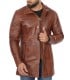 Bristol Cognac Leather Coat Men