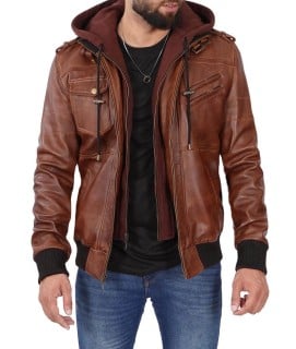 leather bomber jacket for men